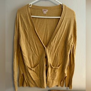 Mossimo Supply Co Long Button Down Cardigan Mustard Yellow Size M